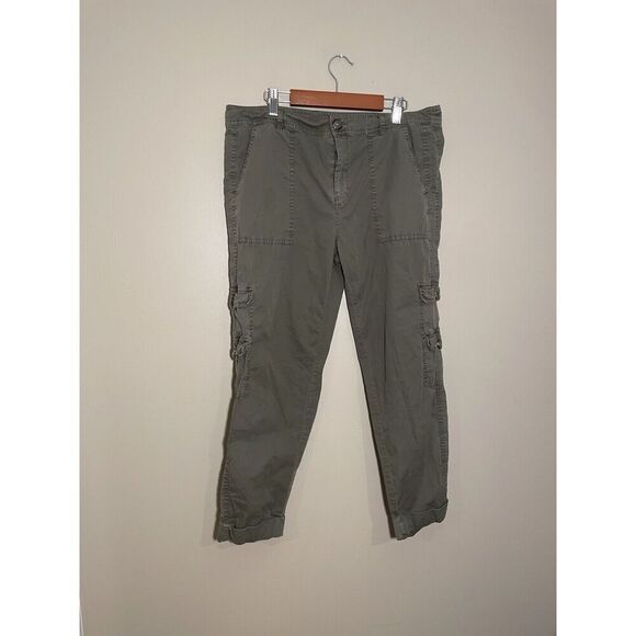 Joie Cargo Pants Tapered Ankle Women’s Size 10 Cotton‎ Olive Green - Picture 2 of 5